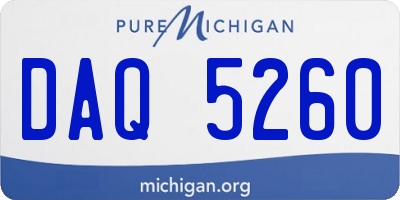 MI license plate DAQ5260