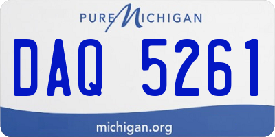 MI license plate DAQ5261