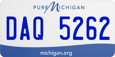 MI license plate DAQ5262