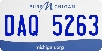 MI license plate DAQ5263