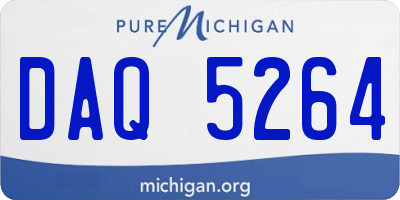 MI license plate DAQ5264