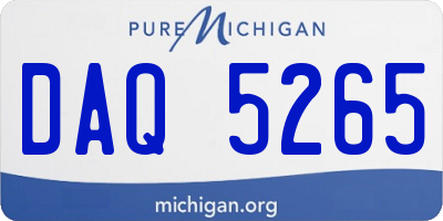 MI license plate DAQ5265