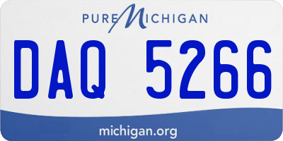 MI license plate DAQ5266