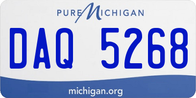 MI license plate DAQ5268
