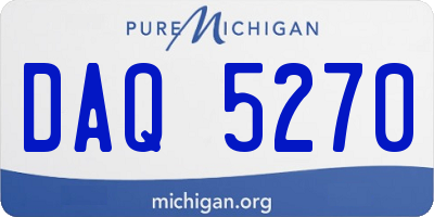 MI license plate DAQ5270