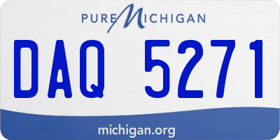 MI license plate DAQ5271