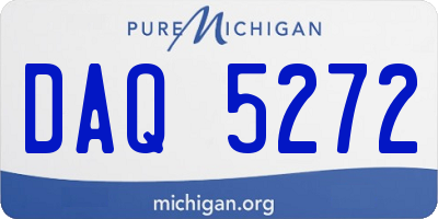 MI license plate DAQ5272