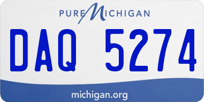 MI license plate DAQ5274