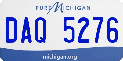 MI license plate DAQ5276