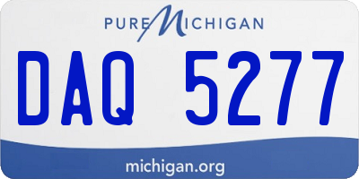 MI license plate DAQ5277