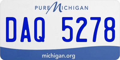 MI license plate DAQ5278