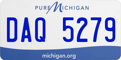 MI license plate DAQ5279