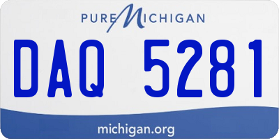 MI license plate DAQ5281