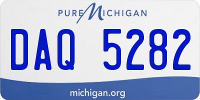 MI license plate DAQ5282