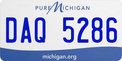 MI license plate DAQ5286