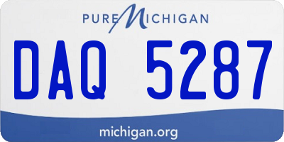 MI license plate DAQ5287