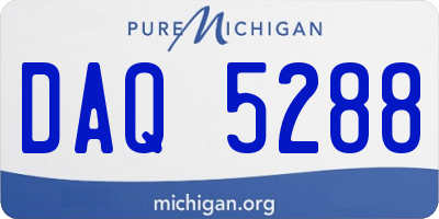 MI license plate DAQ5288