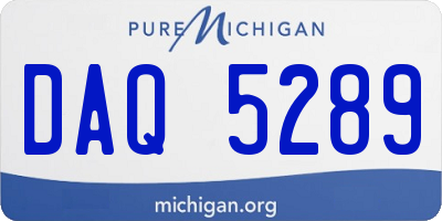 MI license plate DAQ5289