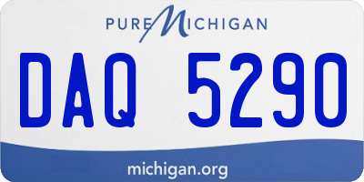 MI license plate DAQ5290