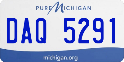MI license plate DAQ5291