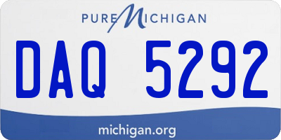 MI license plate DAQ5292