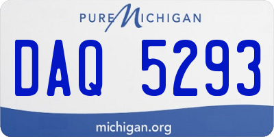 MI license plate DAQ5293
