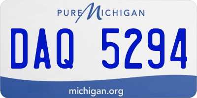 MI license plate DAQ5294
