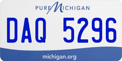 MI license plate DAQ5296