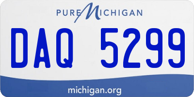 MI license plate DAQ5299
