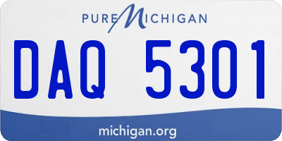 MI license plate DAQ5301
