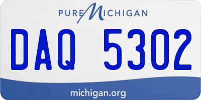 MI license plate DAQ5302