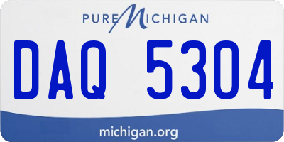 MI license plate DAQ5304