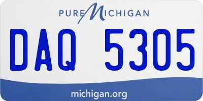 MI license plate DAQ5305