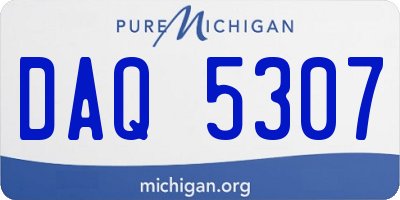 MI license plate DAQ5307