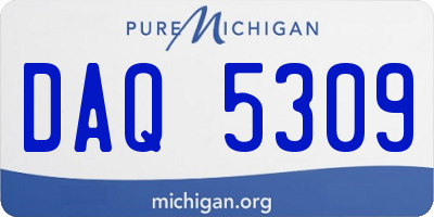 MI license plate DAQ5309