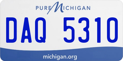 MI license plate DAQ5310