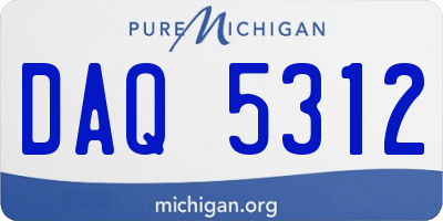 MI license plate DAQ5312