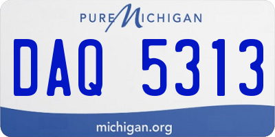 MI license plate DAQ5313