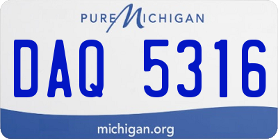 MI license plate DAQ5316