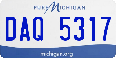 MI license plate DAQ5317
