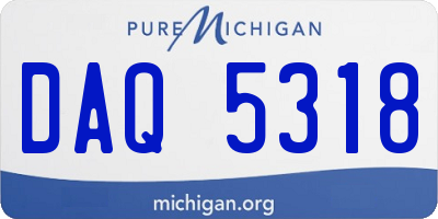 MI license plate DAQ5318