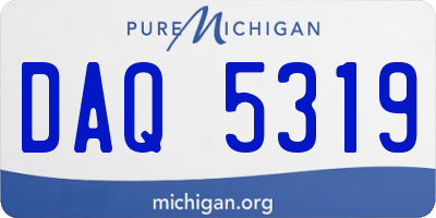 MI license plate DAQ5319