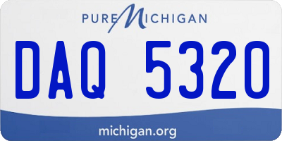 MI license plate DAQ5320