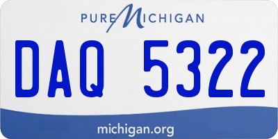 MI license plate DAQ5322