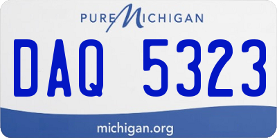 MI license plate DAQ5323