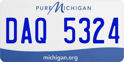 MI license plate DAQ5324