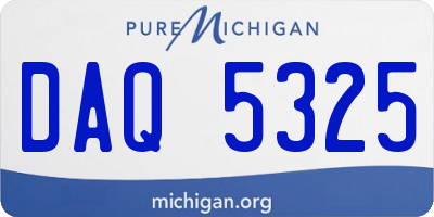 MI license plate DAQ5325