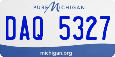 MI license plate DAQ5327