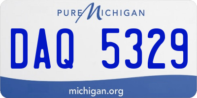 MI license plate DAQ5329