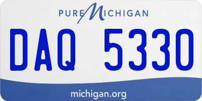 MI license plate DAQ5330